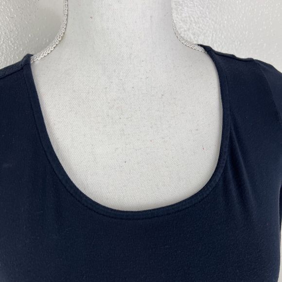 Adrienne Vittadini Dress Women Small Blue Stretch Short Sleeve Solid Casual - Picture 7 of 14